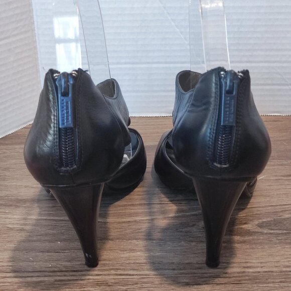 Kenneth Cole Reaction Sandals size 8 M Black High heel Leather Cross Strap - Picture 5 of 13